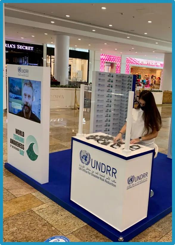 UNDRR MCR tsunami campaign Mall Activation Kiosk